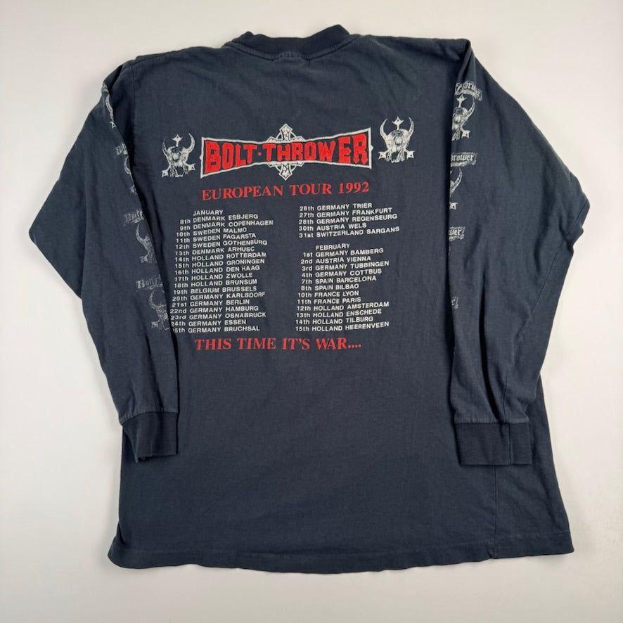Vintage 1992 Bolt Thrower Long Sleeve Shirt Large European Tour