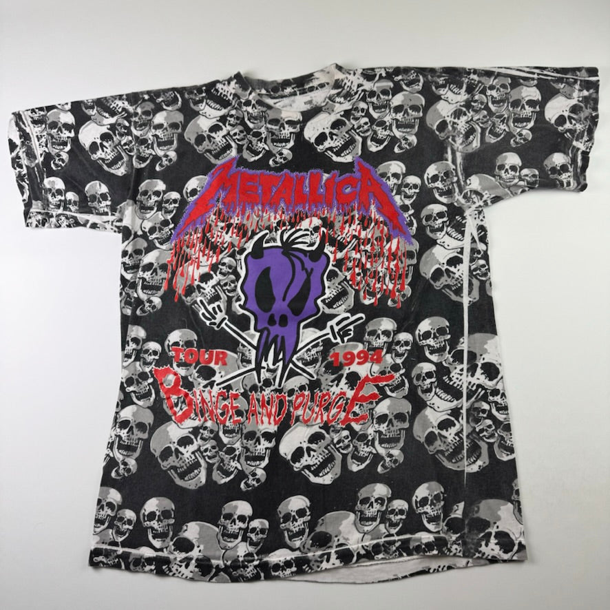 Vintage 1994 Metallica Shirt Large Binge And Purge All Over Print