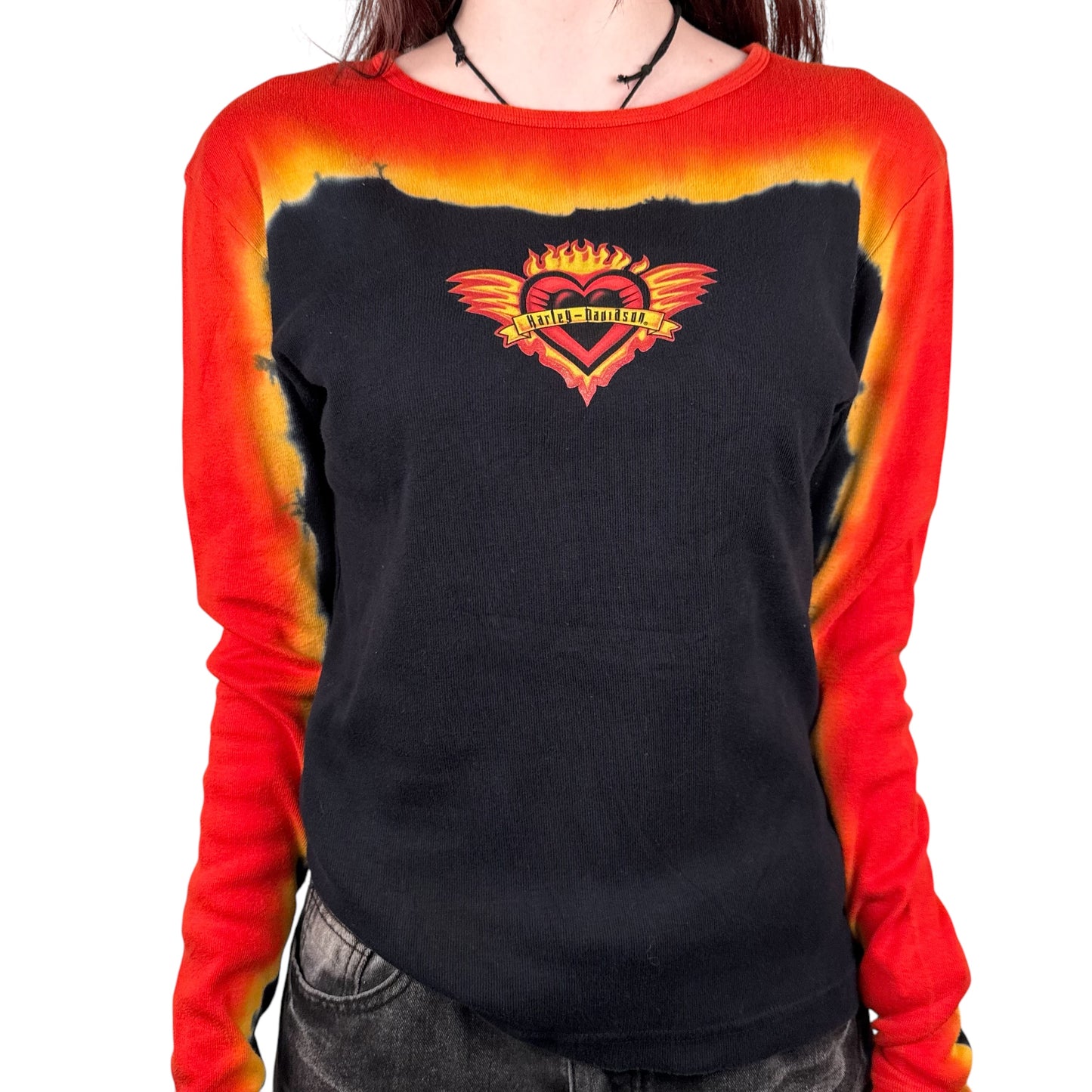 Vintage 90s Harley Davidson Womens Long Sleeve Shirt Medium