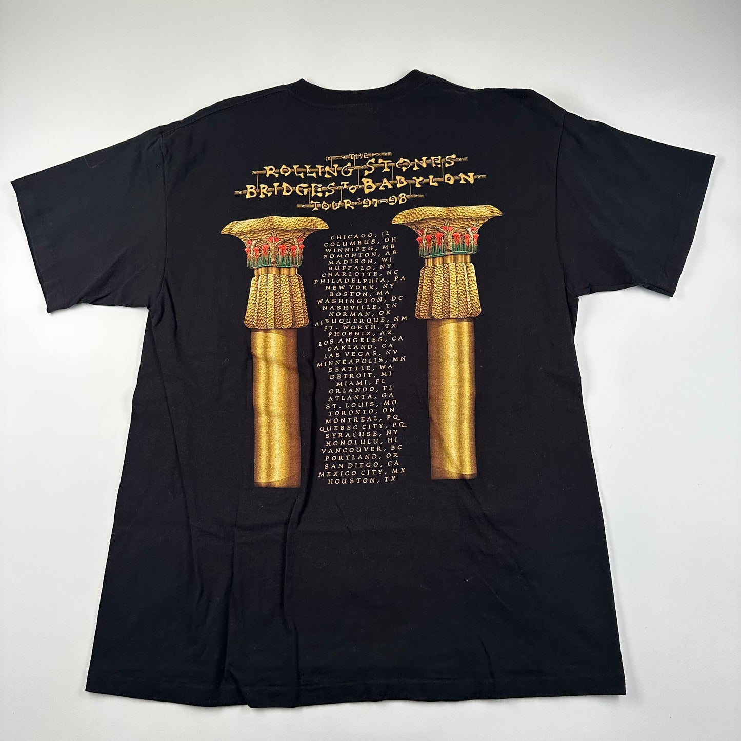 Vintage 1997 Rolling Stones Shirt XL Bridges To Babylon