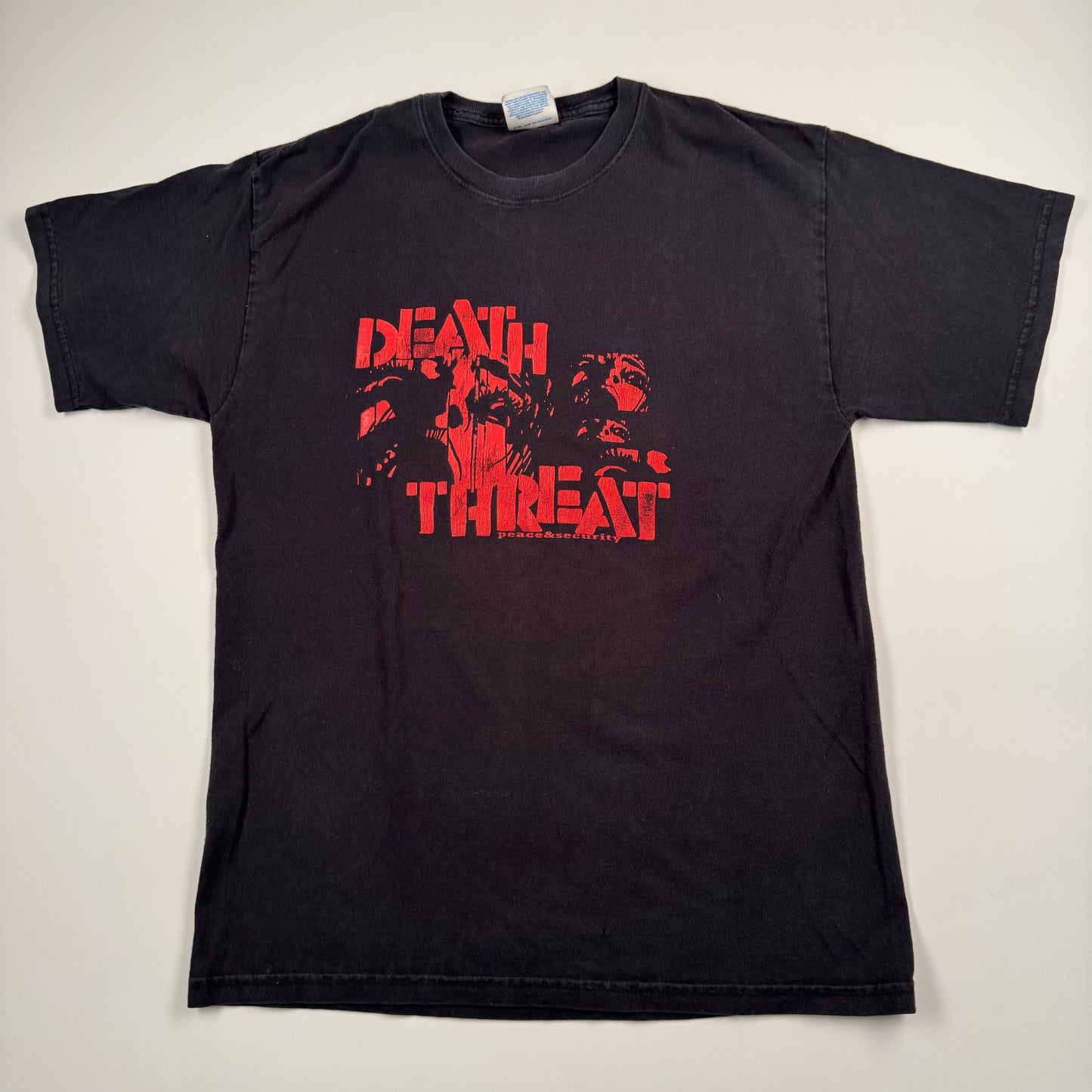 Vintage 2000 Death Threat Shirt Small Peace & Security