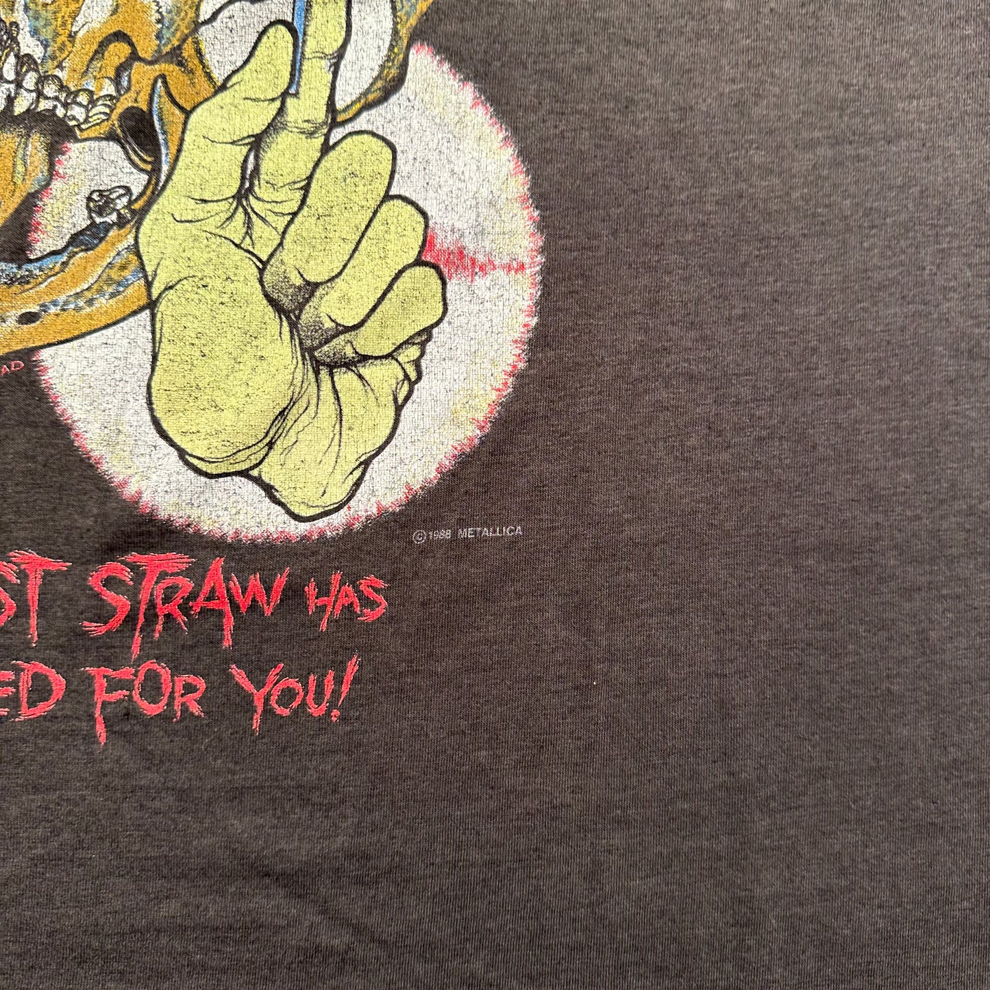 Vintage 1988 Metallica Shirt XL The Shortest Straw Has Been Pulled For You