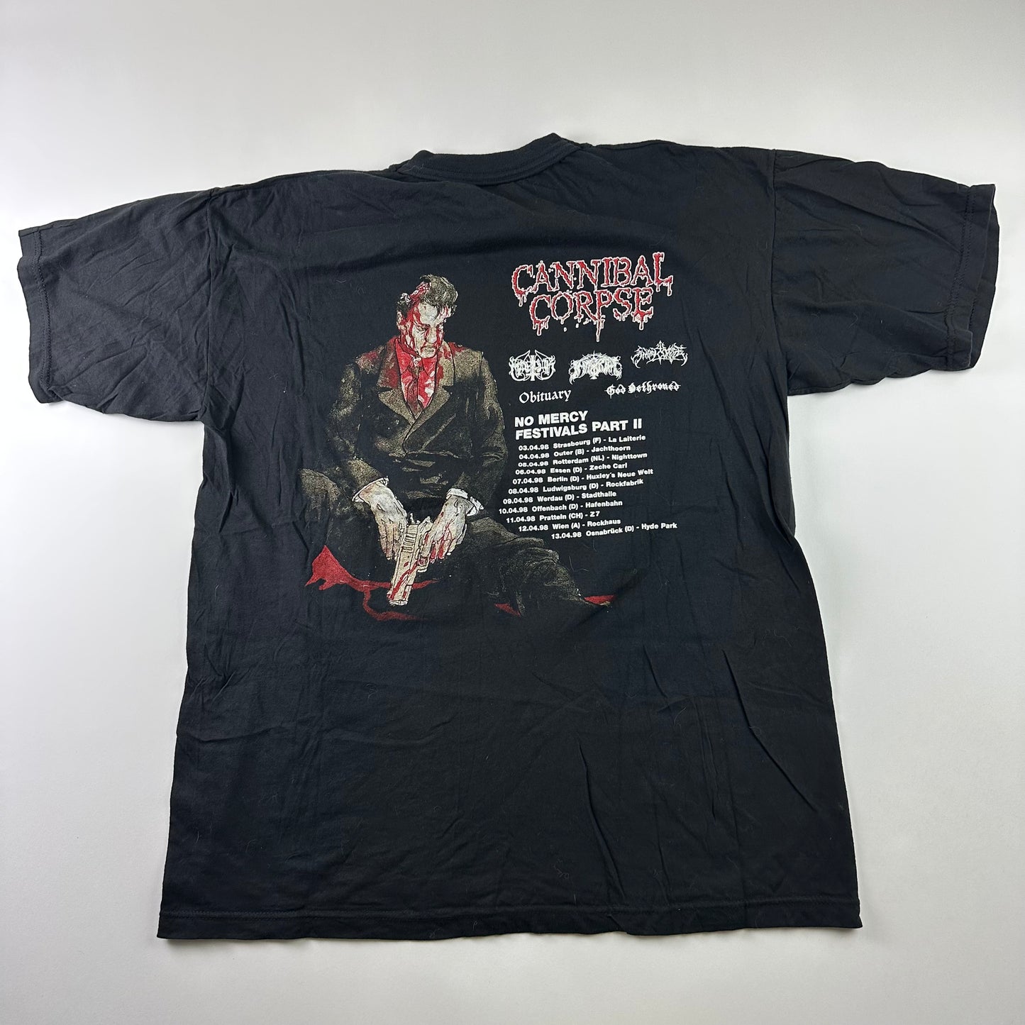 Vintage 1998 Cannibal Corpse Shirt XL Gallery Of Suicide No Mercy Festivals