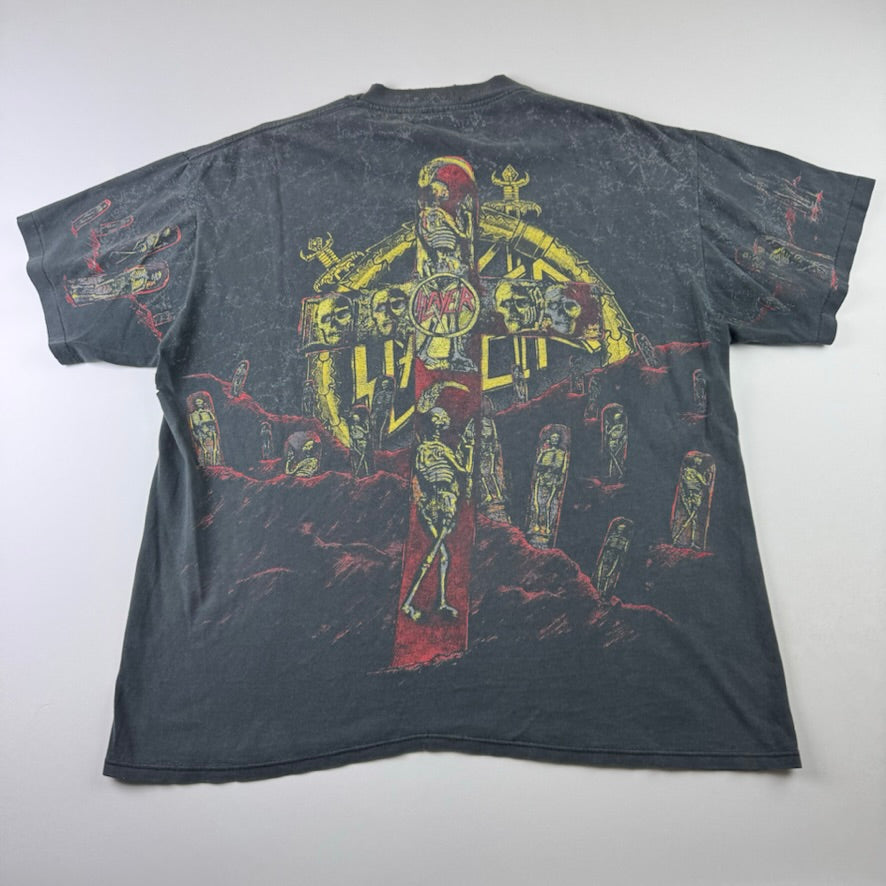 Vintage 1991 Slayer Shirt XL All Over Print