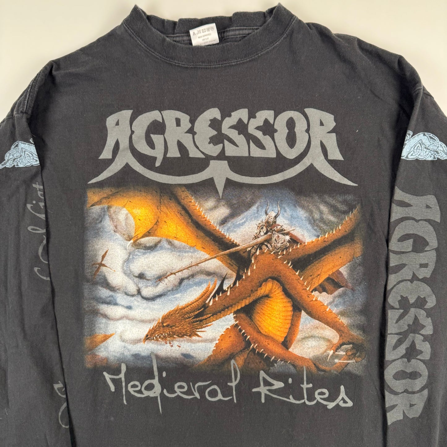 Vintage 2000 Agressor Long Sleeve Shirt XL Medieval Rites