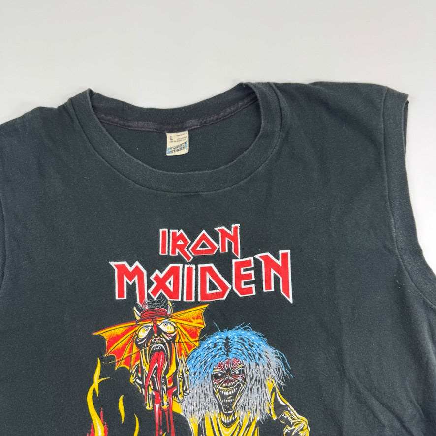 Vintage 80s Iron Maiden Sleeveless Shirt Large