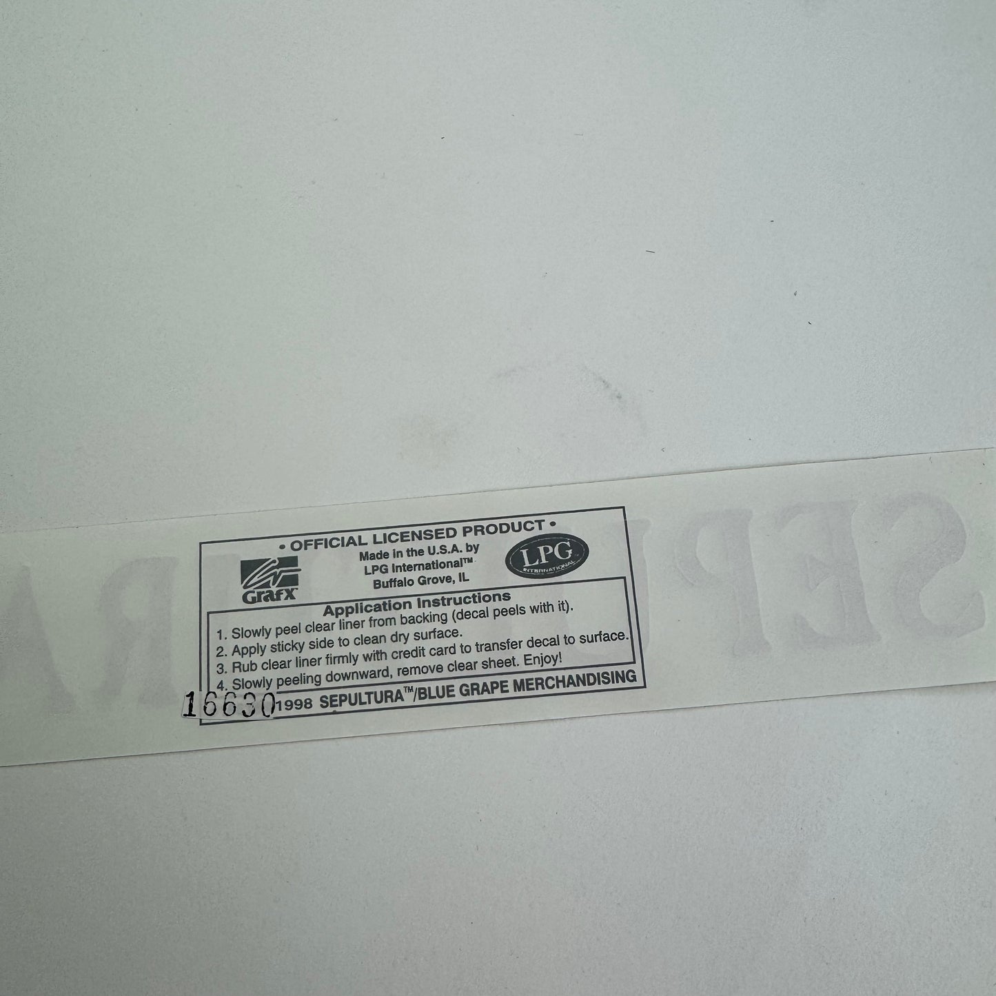 Vintage 1998 Sepultura Sticker