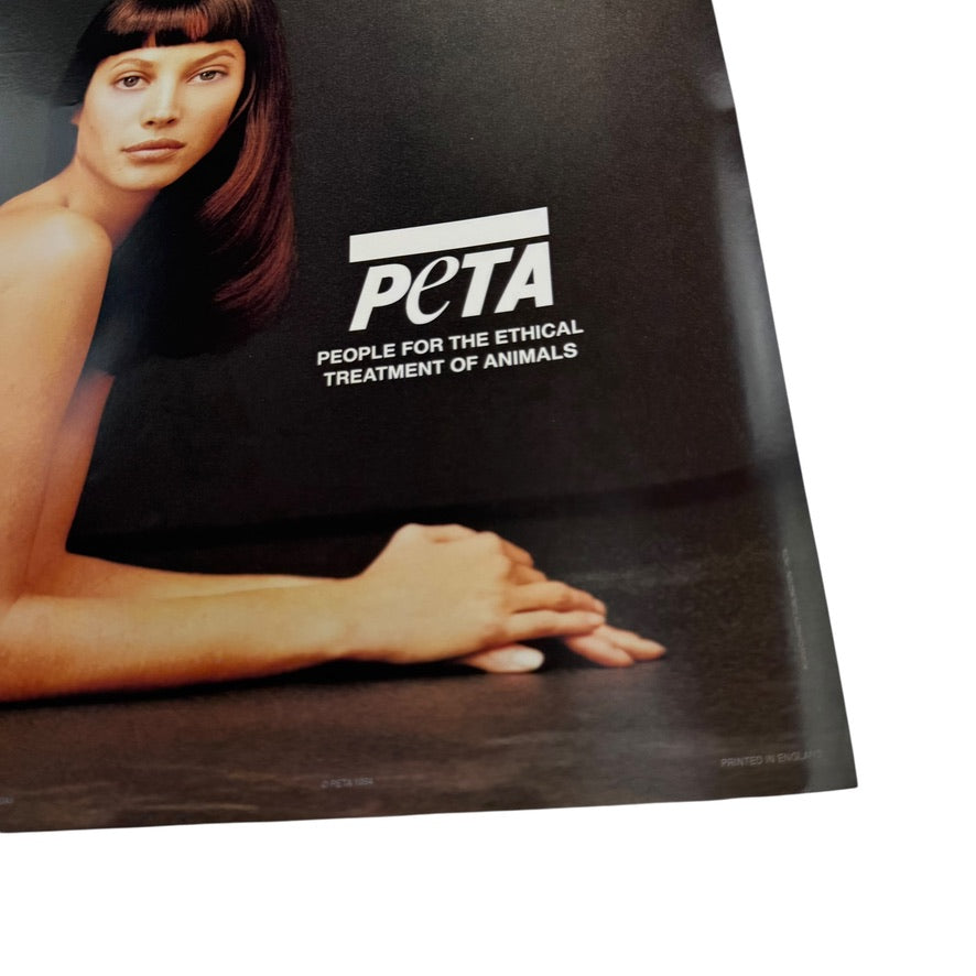 Vintage 90s Peta Poster I'd Rather Go Naked Than Wear Fur