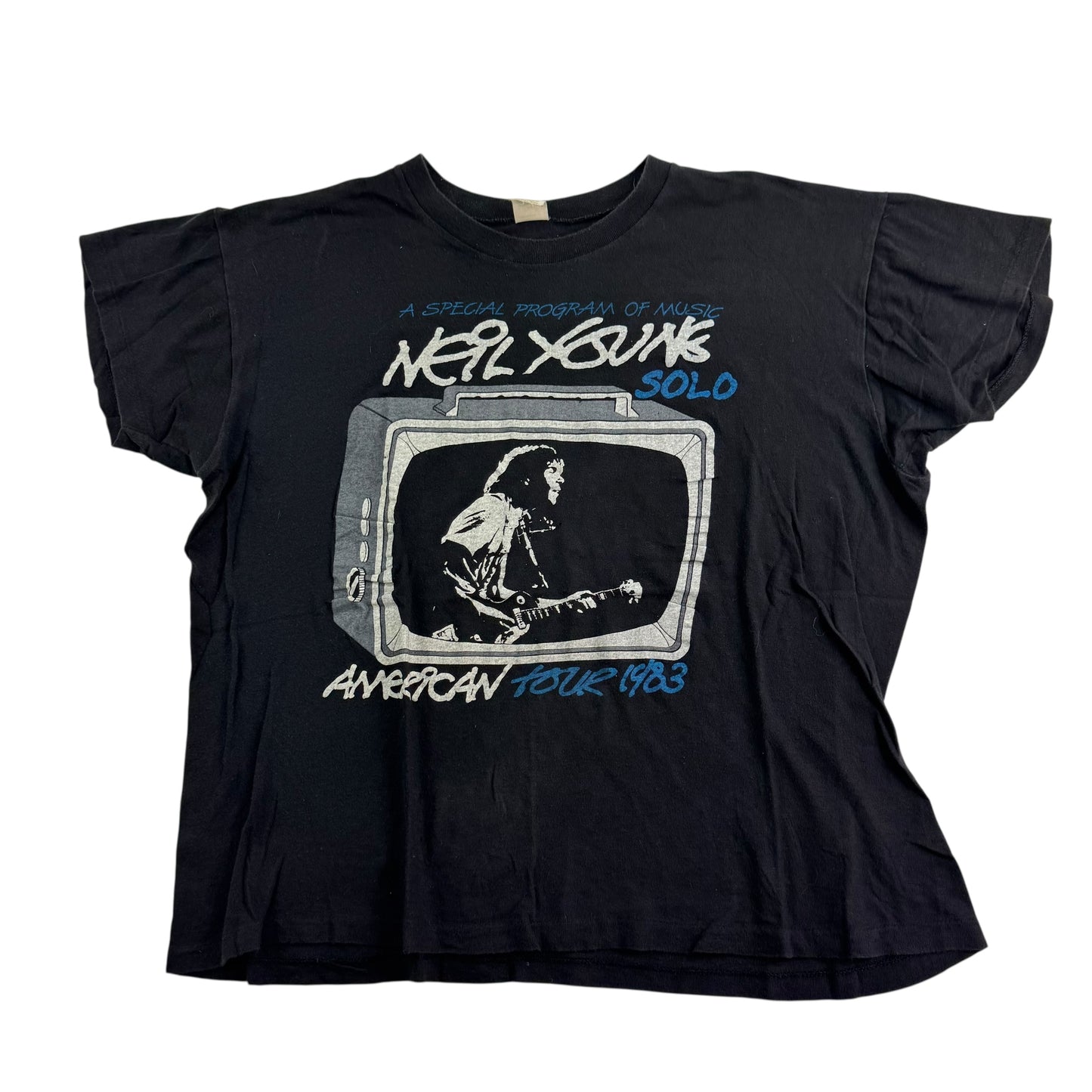 Vintage 1983 Neil Young Shirt Medium Solo