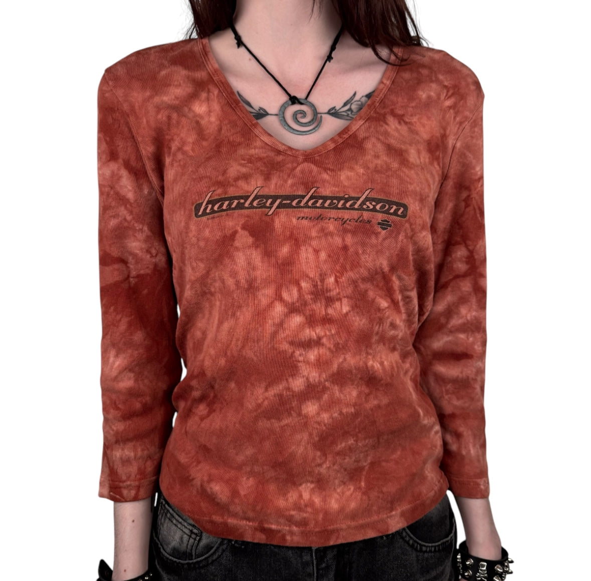 Vintage 2000s Harley Davidson Womens Long Sleeve Shirt Large