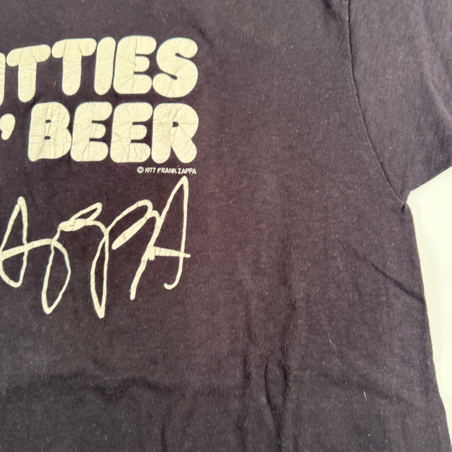 Vintage 80s Frank Zappa Shirt Large Titties N Beer