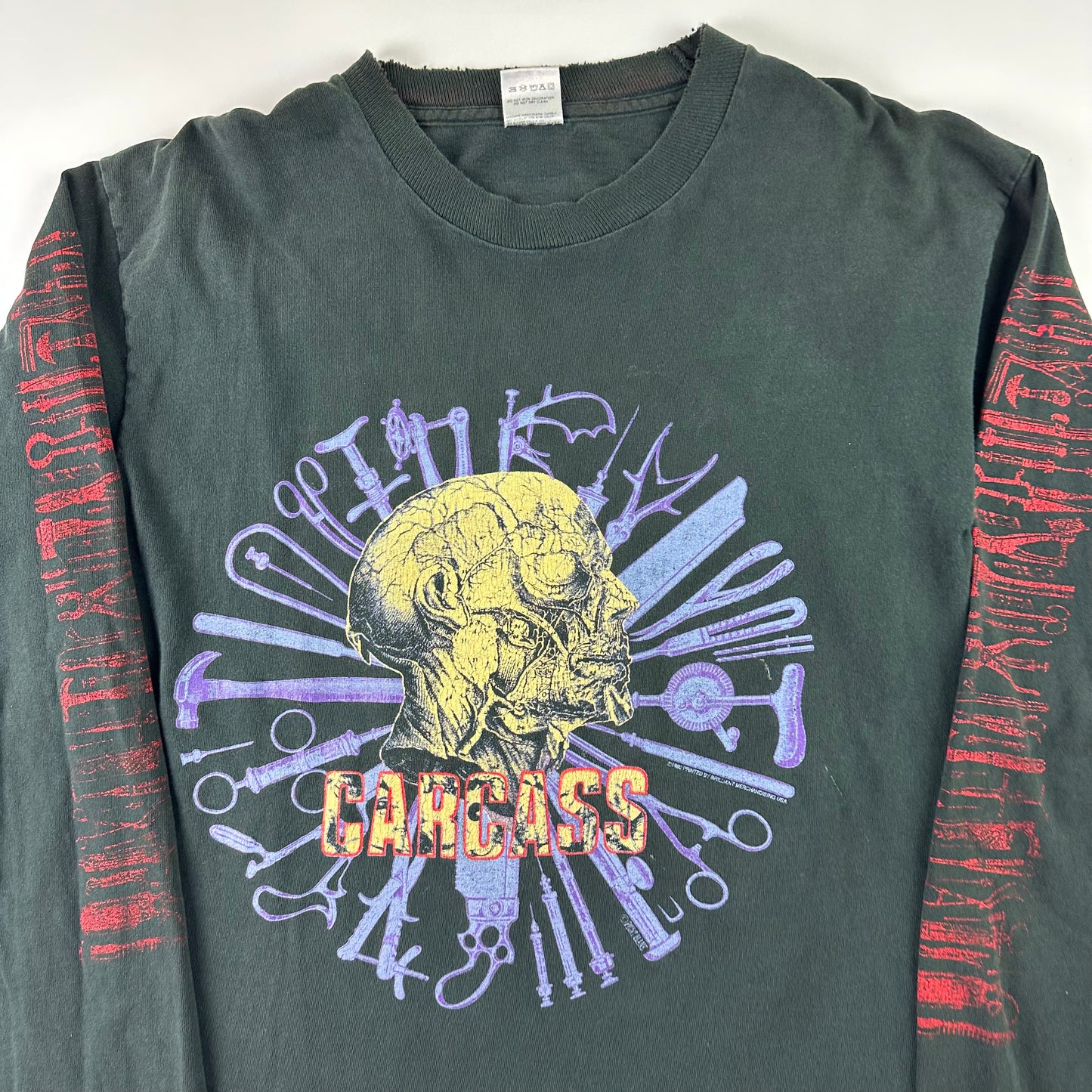 Vintage 1992 Carcass Long Sleeve Shirt Large