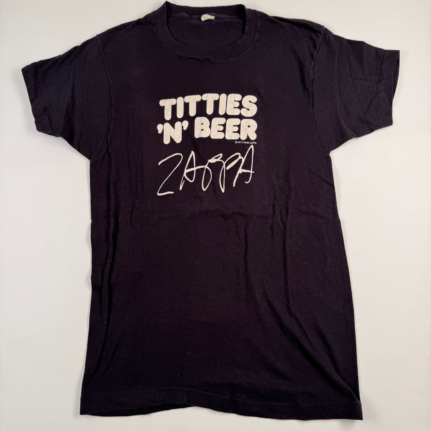 Vintage 80s Frank Zappa Shirt Large Titties N Beer