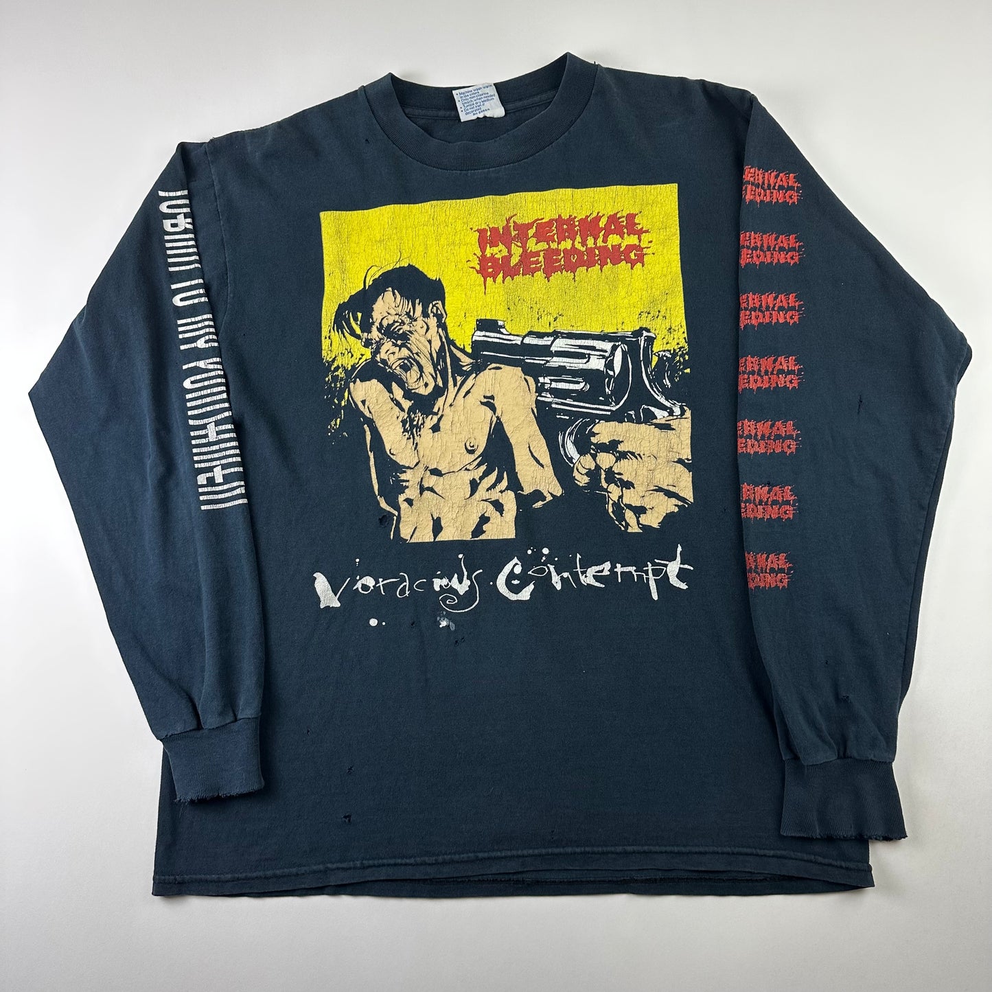 Vintage 90s Internal Bleeding Long Sleeve Shirt Large Voracious Contempt