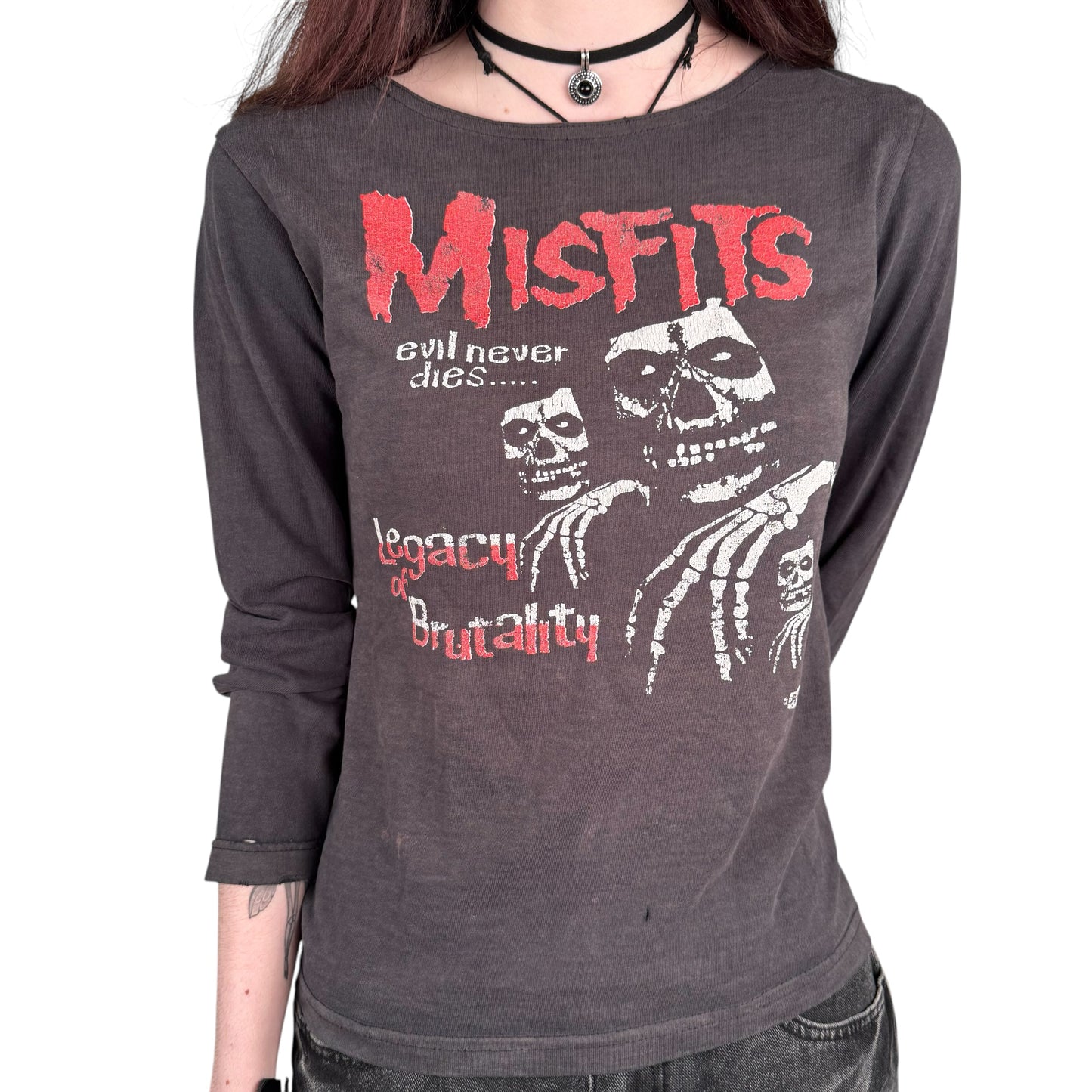 Vintage 80s Misfits Long Sleeve Women’s Shirt Small Legacy Of Brutality