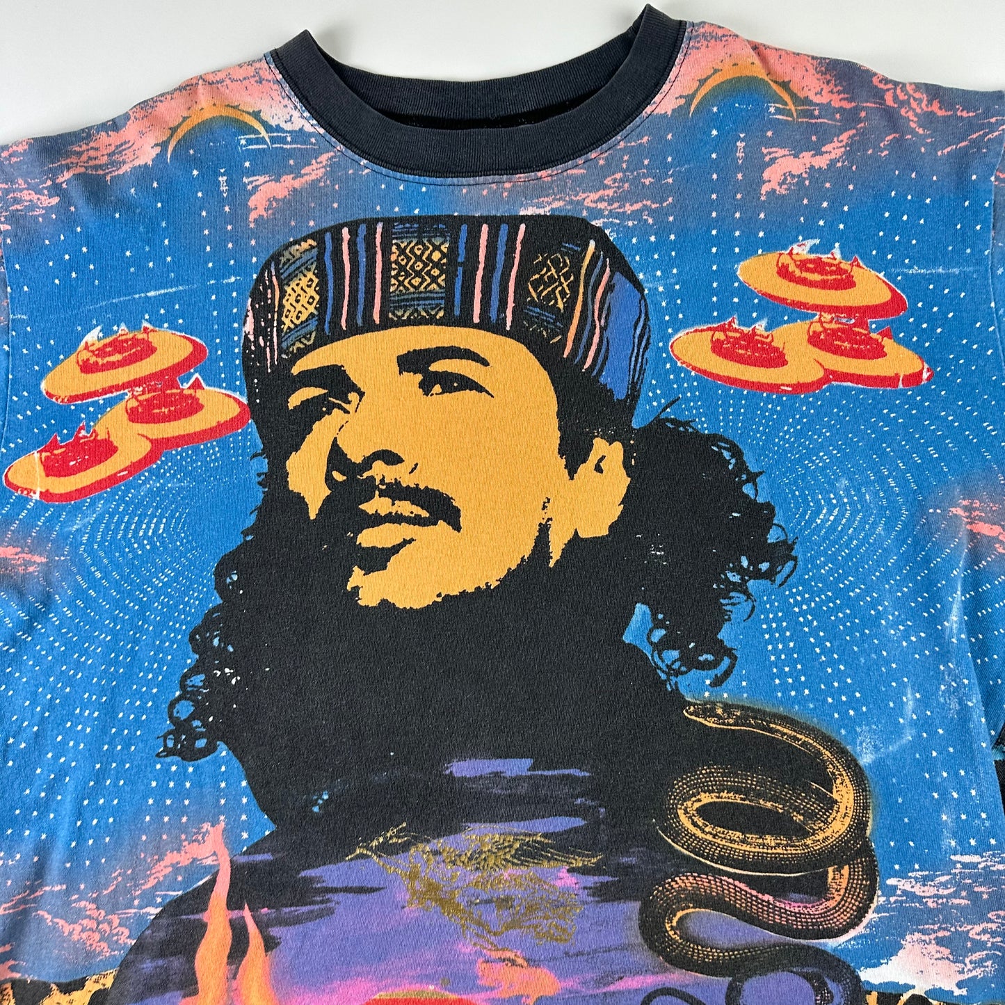 Vintage 1995 Carlos Santana Shirt XL Heaven Smiles All Over Print