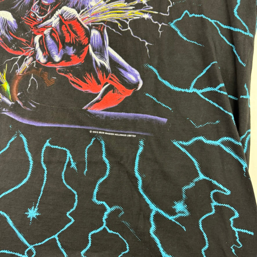 Vintage 1993 Iron Maiden Shirt XL All Over Print A Real Live One