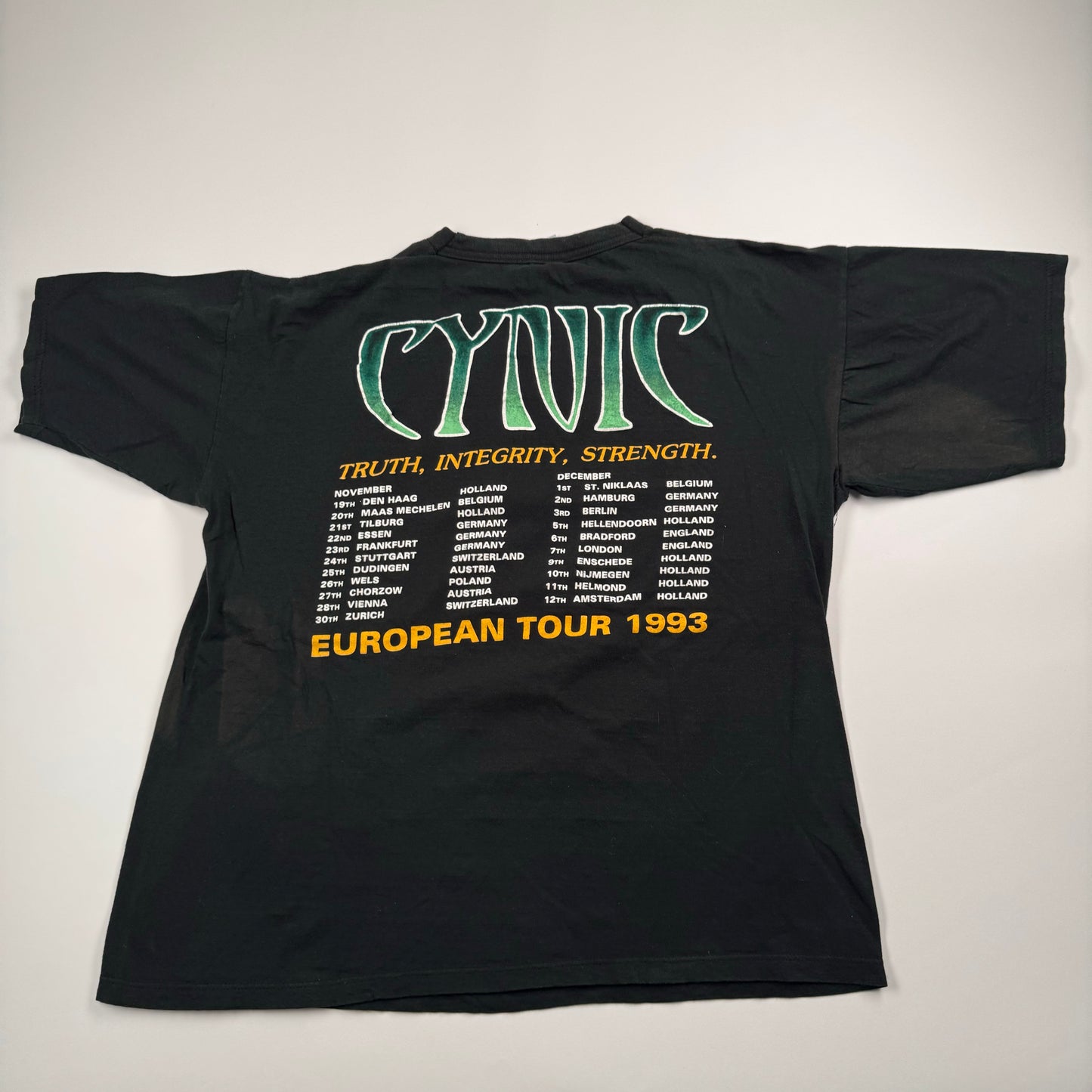 Vintage 1993 Cynic Shirt XL Focus European Tour