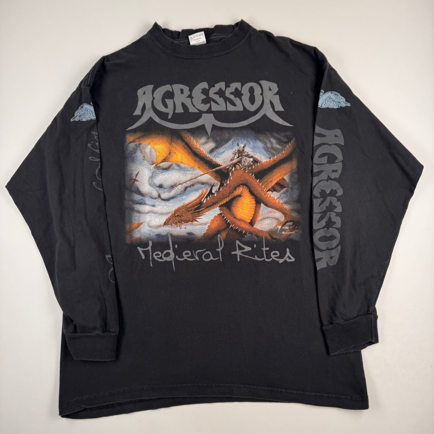 Vintage 2000 Agressor Long Sleeve Shirt XL Medieval Rites