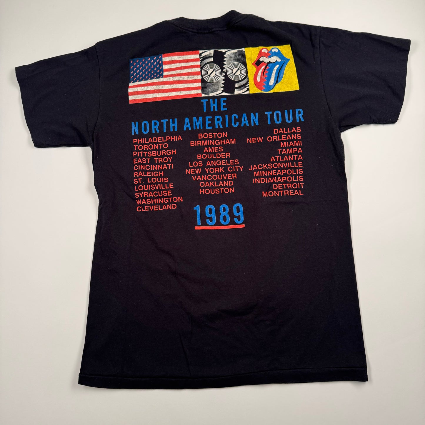 Vintage 1989 The Rolling Stones Shirt Large Steel Wheels
