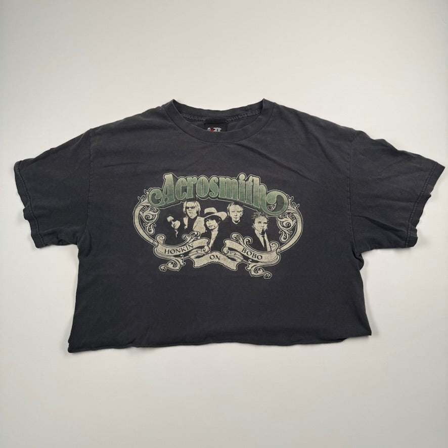 Vintage 90s Aerosmith Cropped Shirt Small Honkin