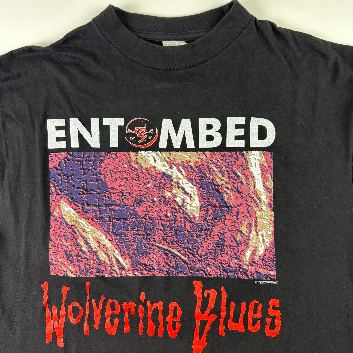 Vintage 90s Entombed Shirt XL Wolverine Blues