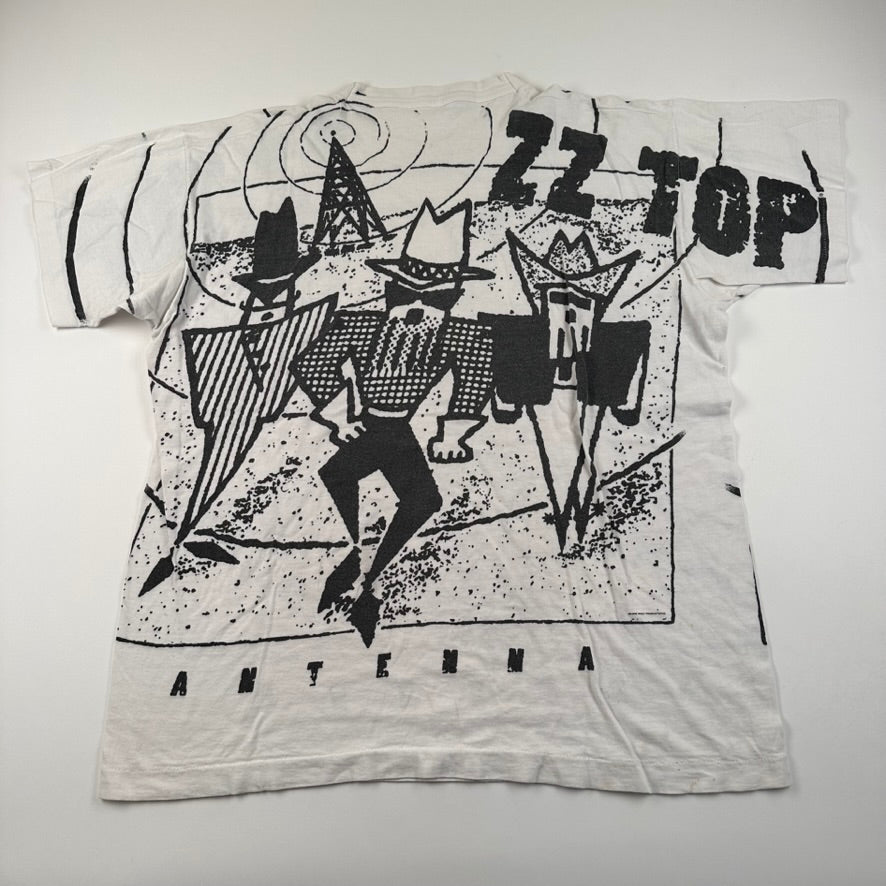 Vintage 1994 ZZ Top Shirt XL All Over Print Antenna