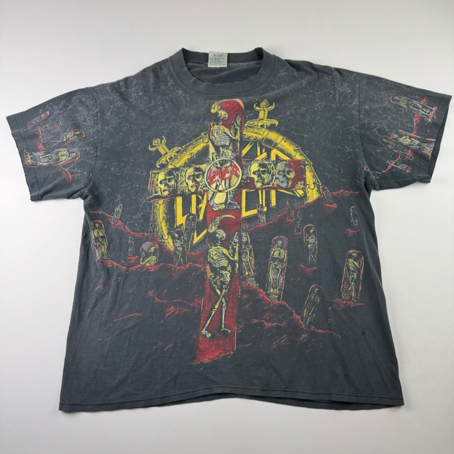 Vintage 1991 Slayer Shirt XL All Over Print