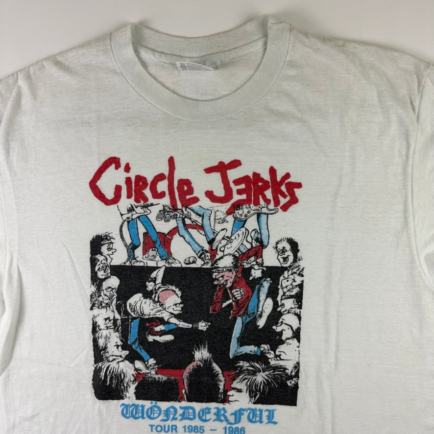 Vintage 1985 Circle Jerks Shirt XL 85-86 Tour Wonderful