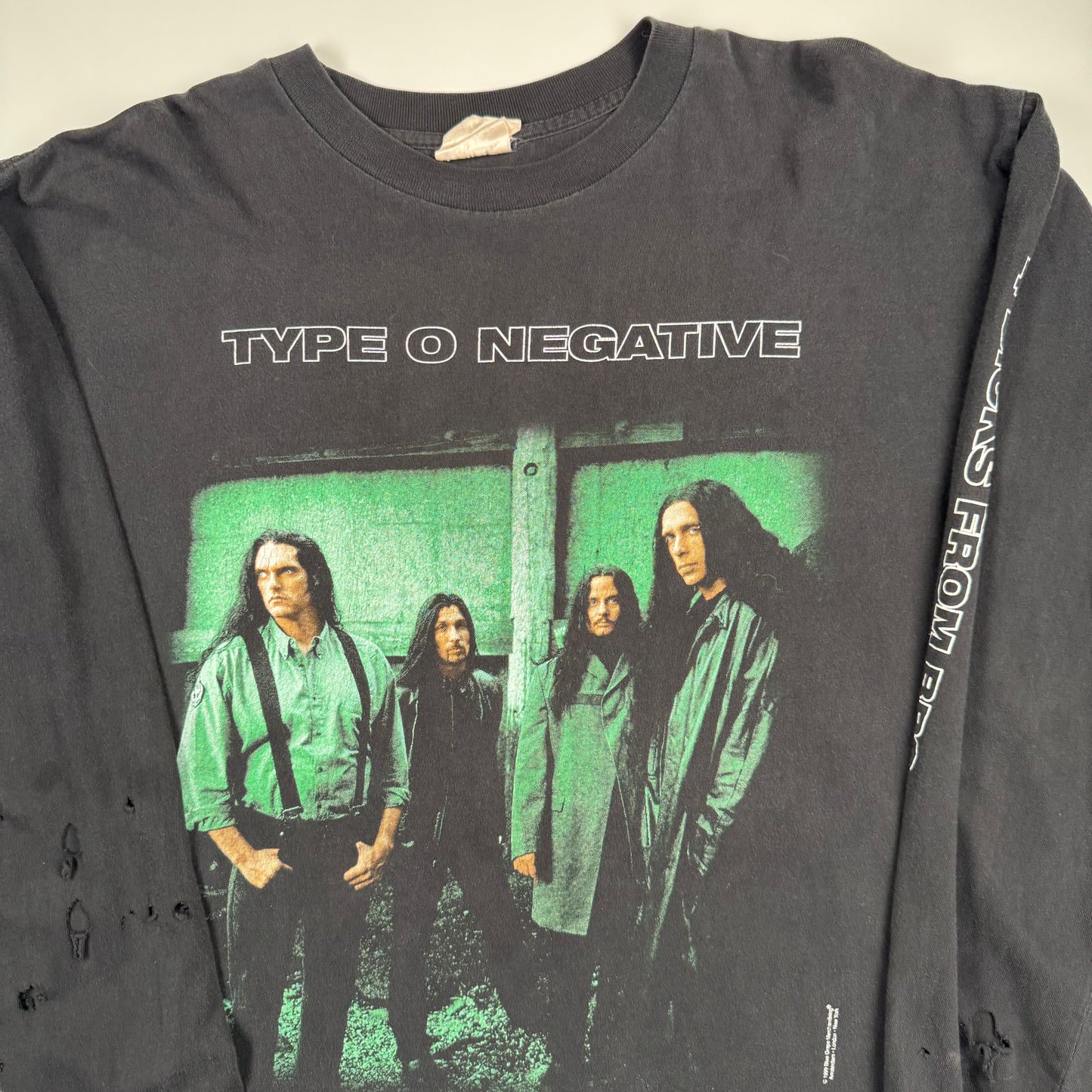 Vintage 90s Type O Negative Long Sleeve Shirt XL Skeleton Crew