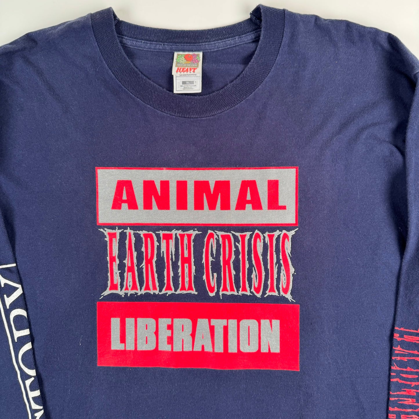 Vintage 90s Earth Crisis Long Sleeve Shirt XL Animal Liberation