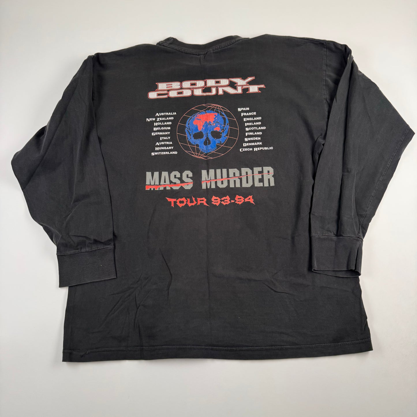 Vintage 1993 Body Count Long Sleeve Shirt XL Mass Murder