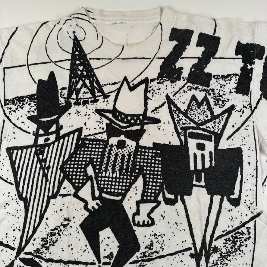 Vintage 1994 ZZ Top Shirt XL All Over Print Antenna