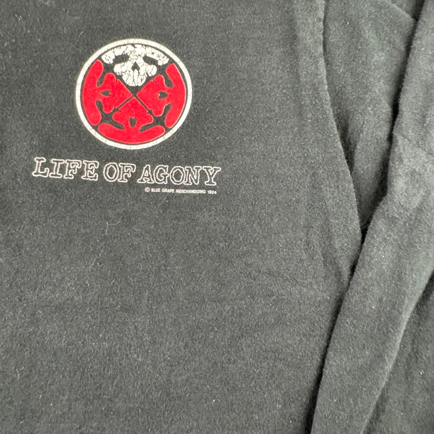 Vintage 1994 Life Of Agony Cropped Long Sleeve Shirt XL Smoke Em All