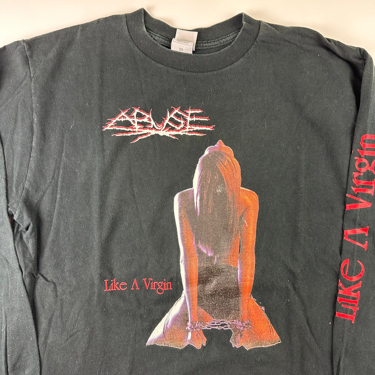 Vintage 90s Abuse Long Sleeve Shirt XL Like A Virgin