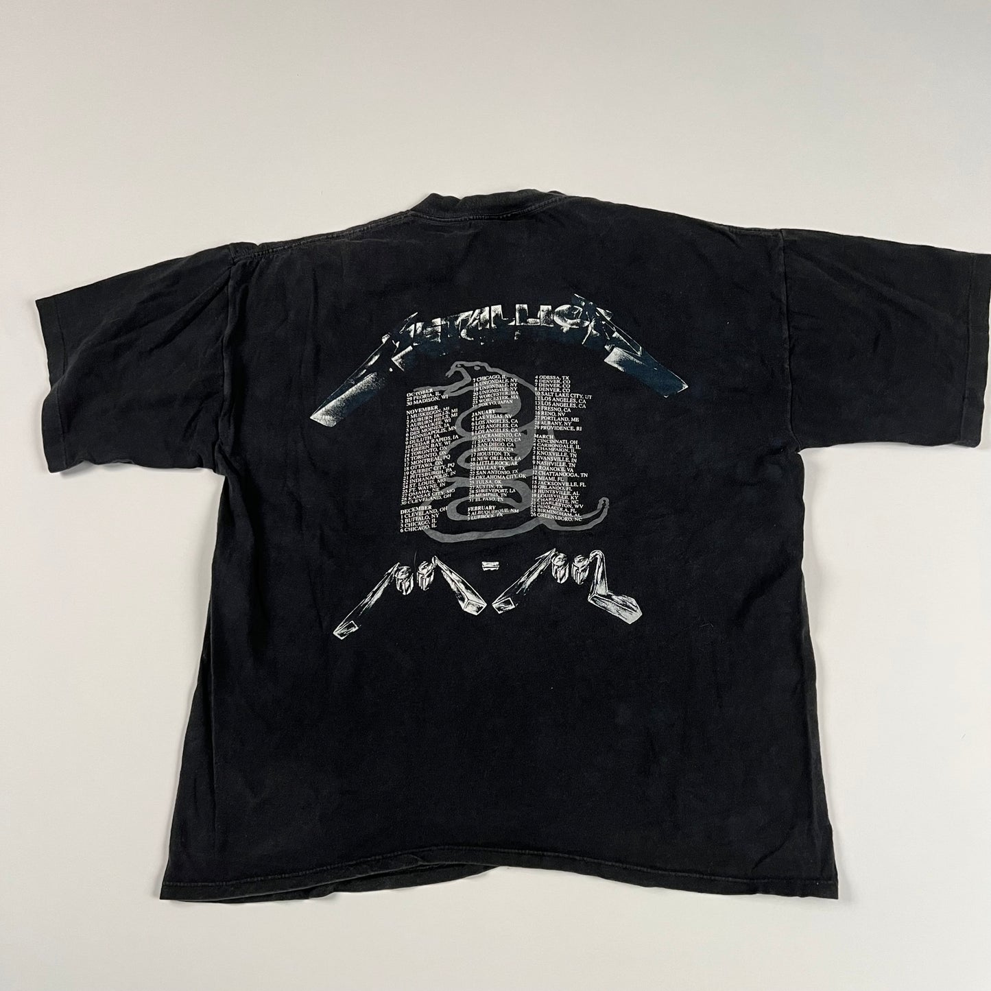 Vintage 1991 Metallica Shirt XL Black Album