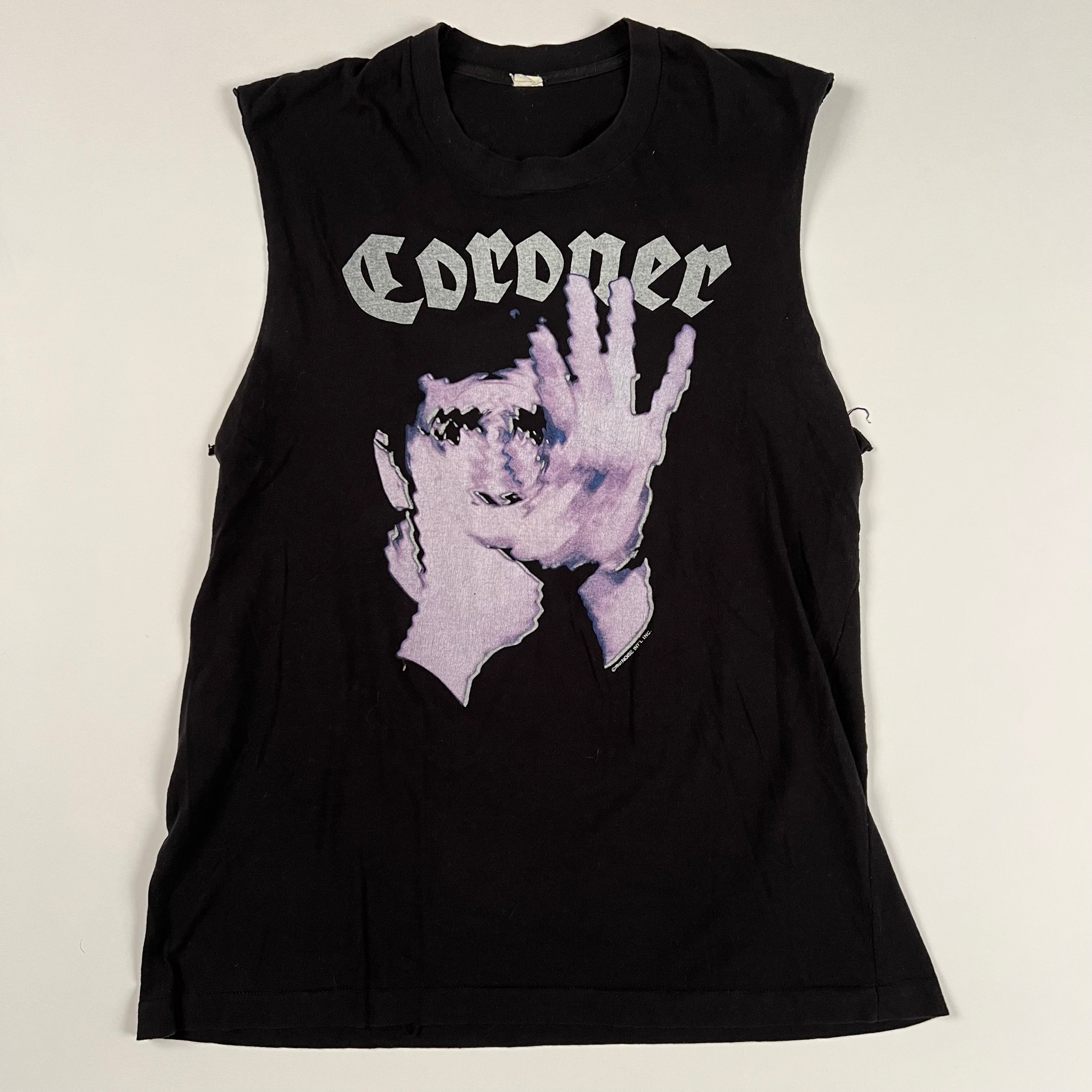 Vintage 1991 Coroner Sleeveless Shirt Xl Mental Vortex – Madd Vintage