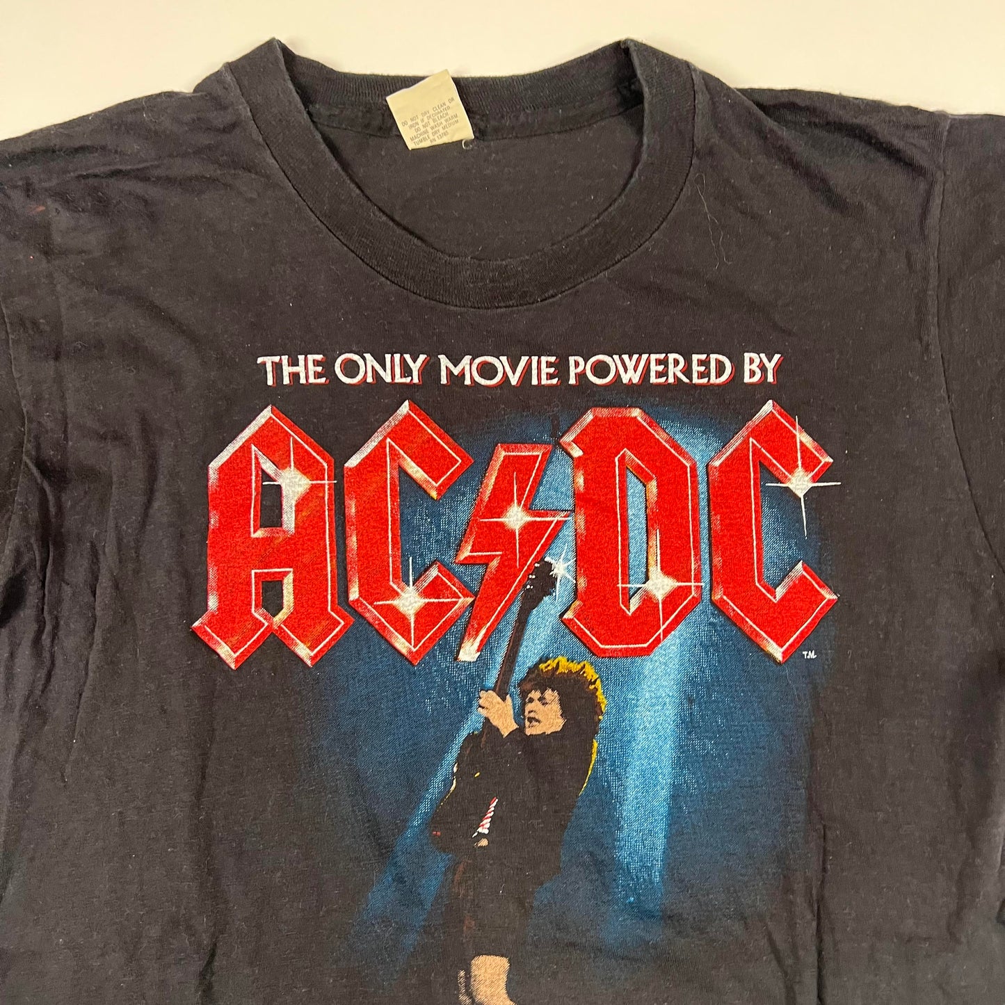 Vintage 1980 AC/DC Shirt XL The Only Movie Powered By