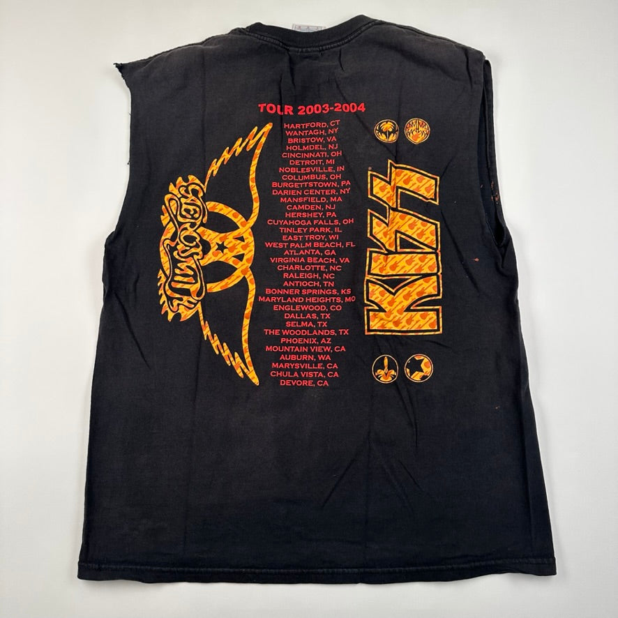 Vintage 2003 Kiss Aerosmith Sleeveless Shirt Large