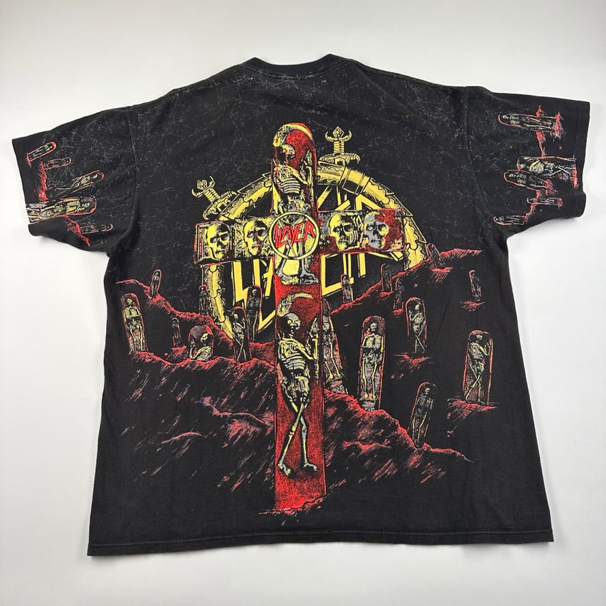 Vintage 1991 Slayer Shirt XL All Over Print