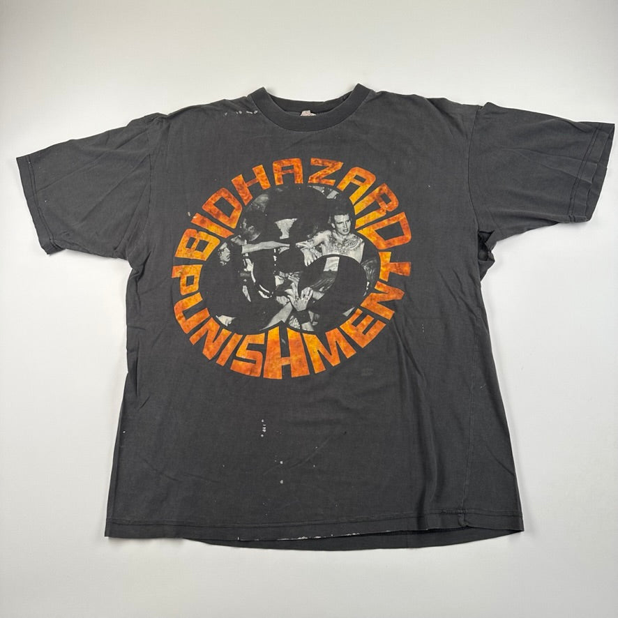 Vintage 1993 Biohazard Shirt XL Punishment Euro Discipline