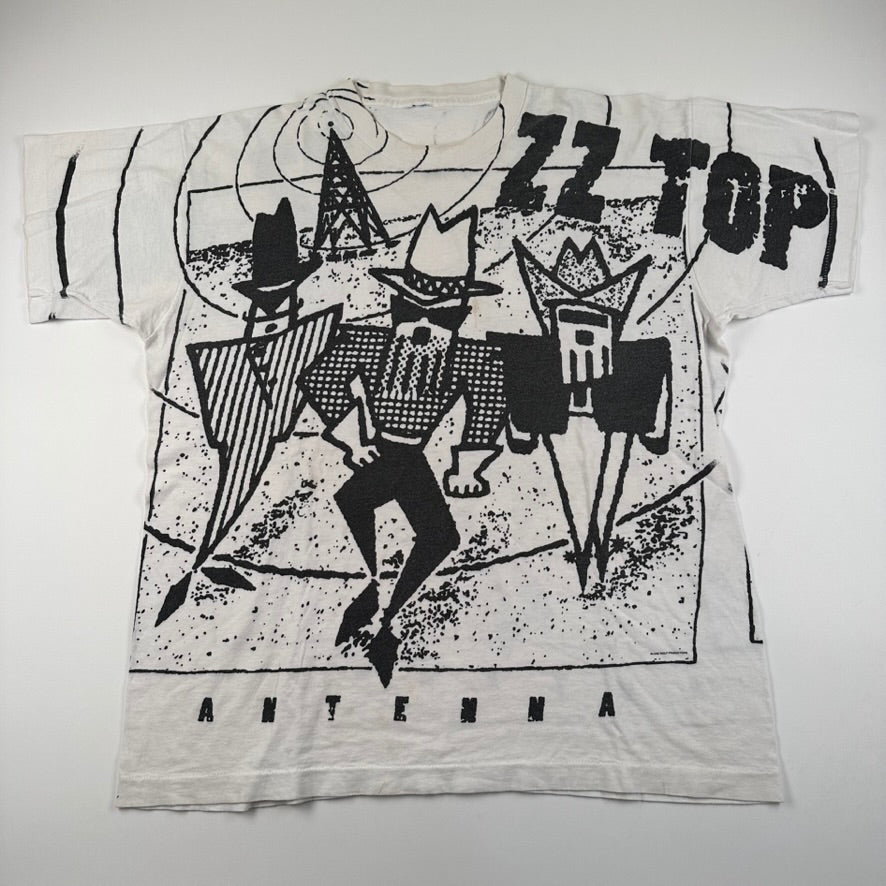 Vintage 1994 ZZ Top Shirt XL All Over Print Antenna