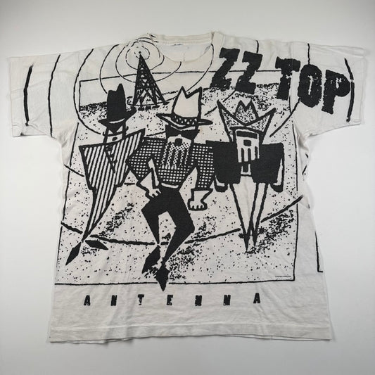 Vintage 1994 ZZ Top Shirt XL All Over Print Antenna