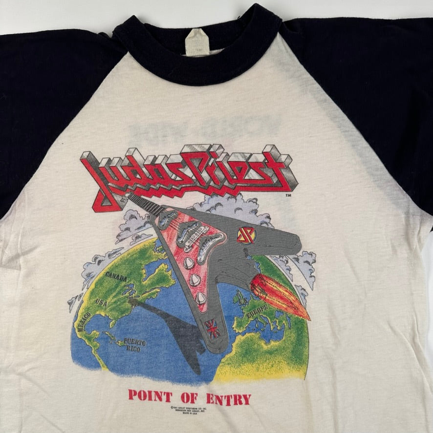 Vintage 1981 Judas Priest Shirt XL Point Of Entry