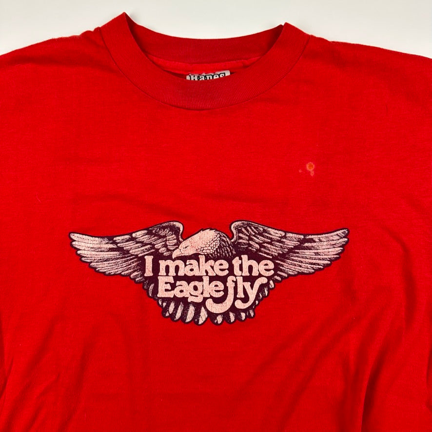 Vintage 70s Harley Davidson Shirt Large I Make The Eagle Fly