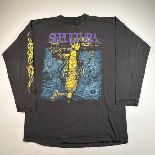 Vintage 1993 Sepultura Long Sleeve Shirt XL Chaos A.D.