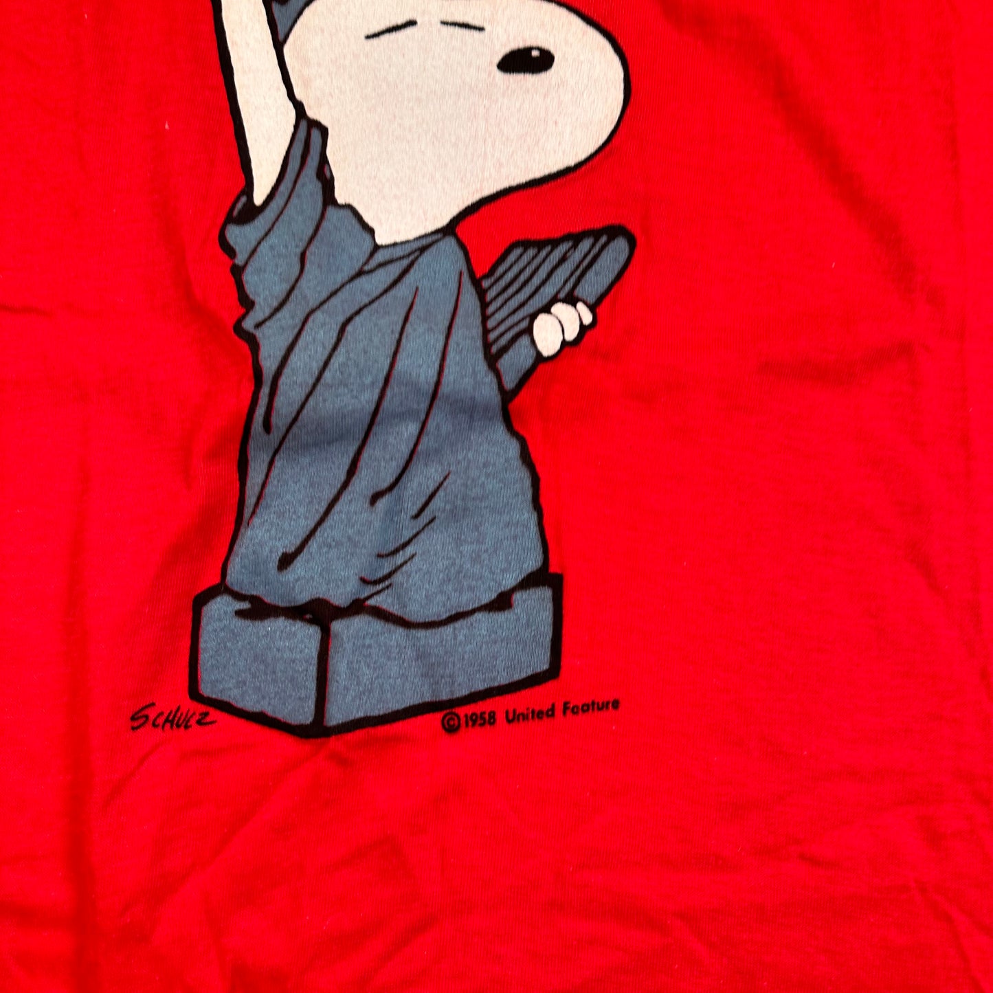 Vintage 70s Snoopy Statue Of Liberty Shirt XL