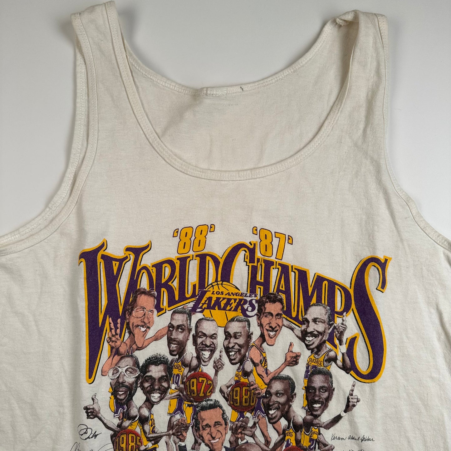 Vintage 1988 Los Angeles Lakers Tank Top Shirt Large Back To Back 87