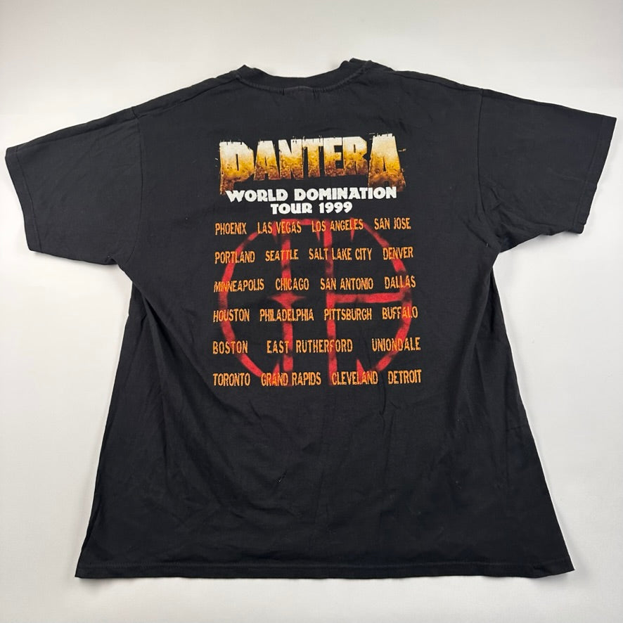 Vintage on sale Pantera World Domination Tour 99 Faded Black T-Shirt - Size XL