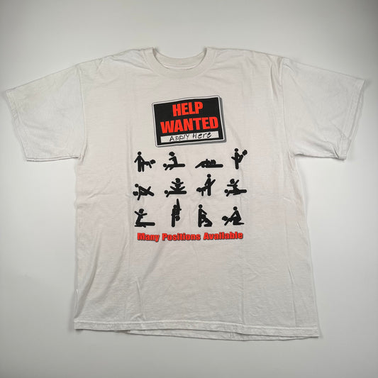 Vintage 90s Help Wanted Shirt XL Many Positions Available